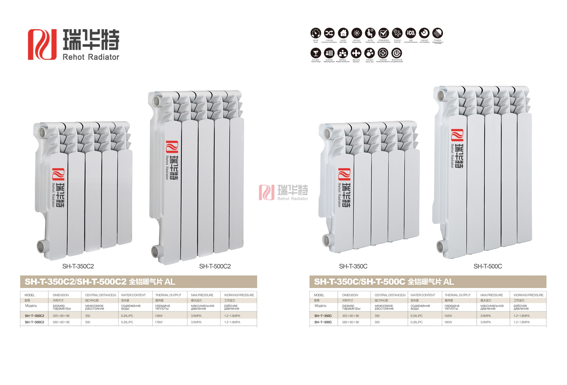 铸铝暖气片型号UR7007-500,UR7008-350,UR7008-500,UR7009-350,UR7009-500暖气片安装知识